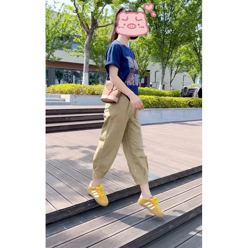 夏季2025超火一整套夏装减龄小个子百搭印花短袖休闲九分裤两件套