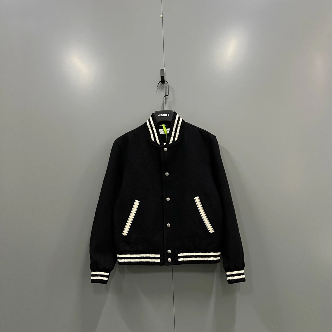 99新 YSL/圣罗兰 (ll) 背后字母刺绣棒球夹克 48码/606700