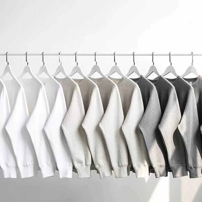 雪花灰 400g百搭质感圆领卫衣男无帽情侣百长袖宽松华棉宽松休闲