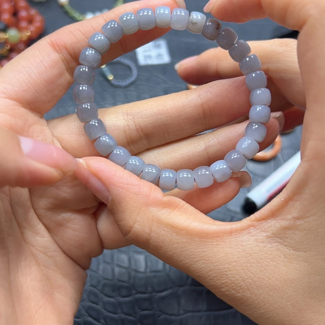 银S925镶嵌手链烟晶烟紫老型手链