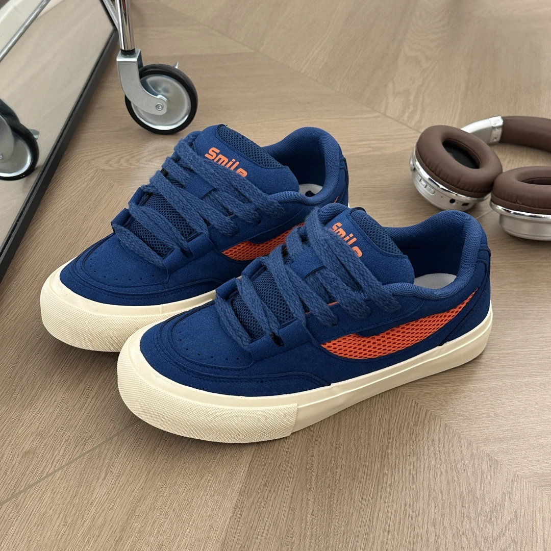 原创设计痞帅休闲男鞋2025秋冬拼色面包板鞋潮流嘻哈百搭男款鞋子