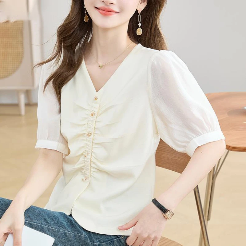 9640小衫上衣t恤女士遮肚子夏季高级感时尚百搭修身显瘦爆款新款