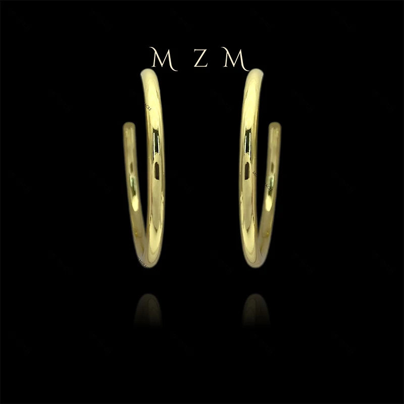 铜合金耳饰 MZM光面素圈耳环极简时尚通勤日常百搭耳圈6321