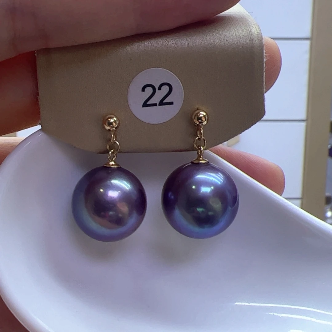 银S925镶嵌淡水珍珠耳饰