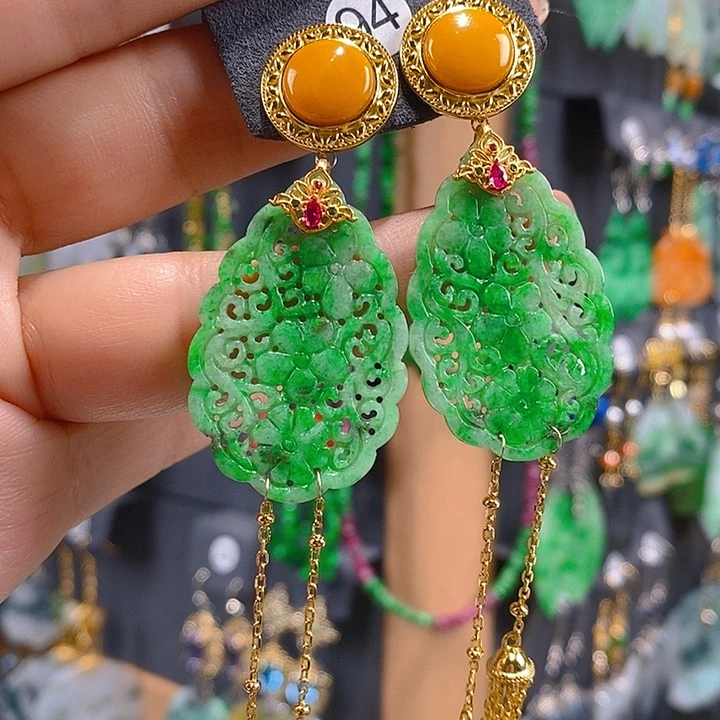 翡翠未镶嵌耳饰翡翠