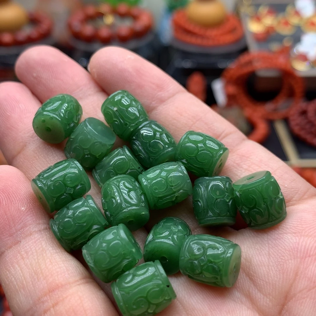 和田玉（碧玉）未镶嵌珠宝半成品配饰，发货一个