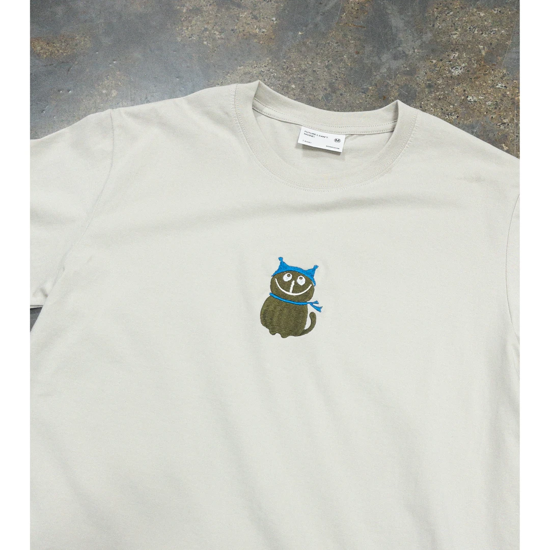 【现货发】小小猫白色百搭男女同款短袖T恤纯棉潮牌宽松上衣