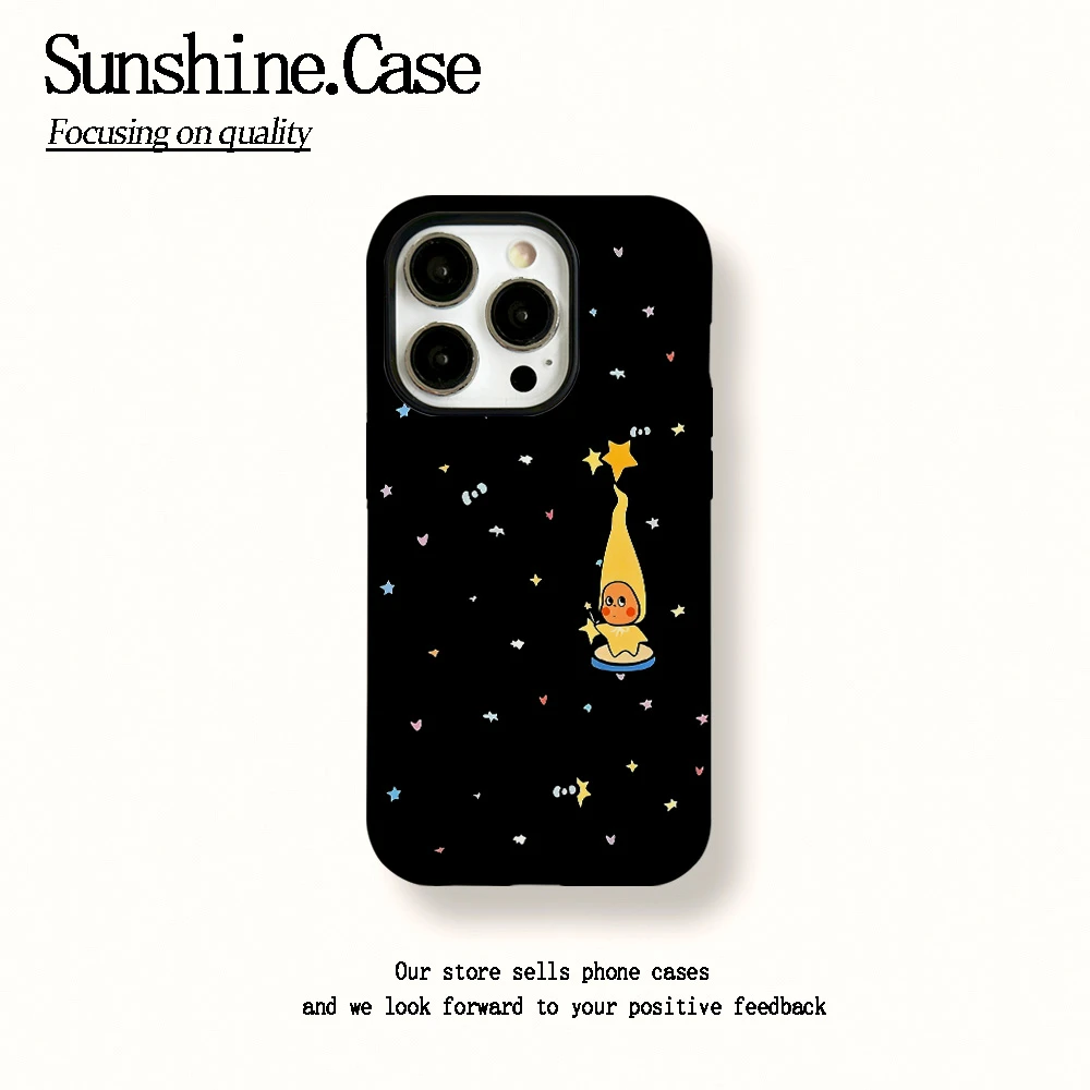 【番茄case专属】菲林二合一适用苹果华为oppo手机壳黑底星星人17