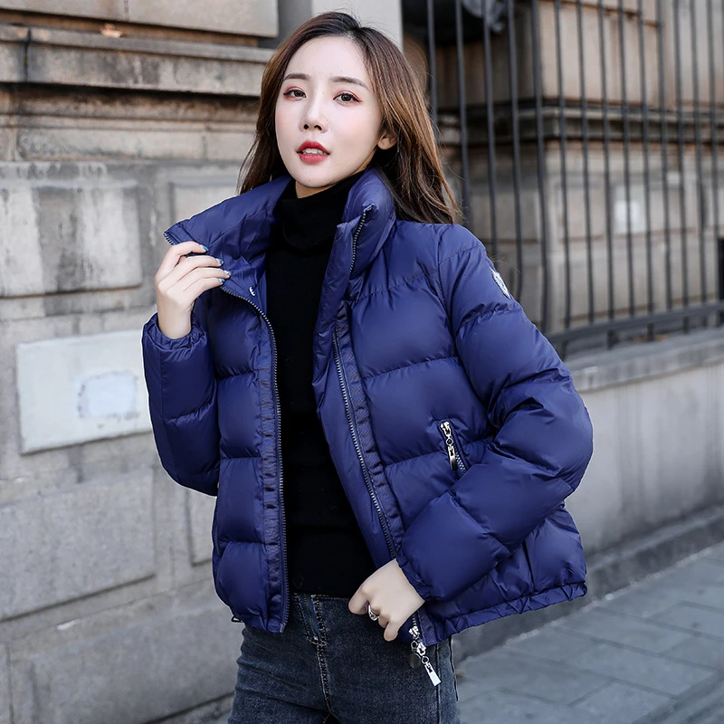 新中式国风短款克莱因蓝白鸭绒羽绒服女2025新款时尚显瘦冬季外套