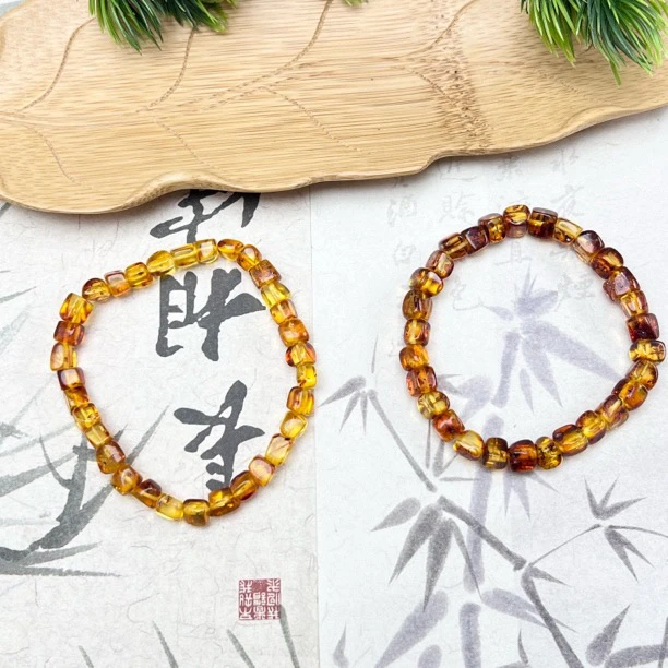 XR75-琥珀花珀随型手串6*5多样性发其一