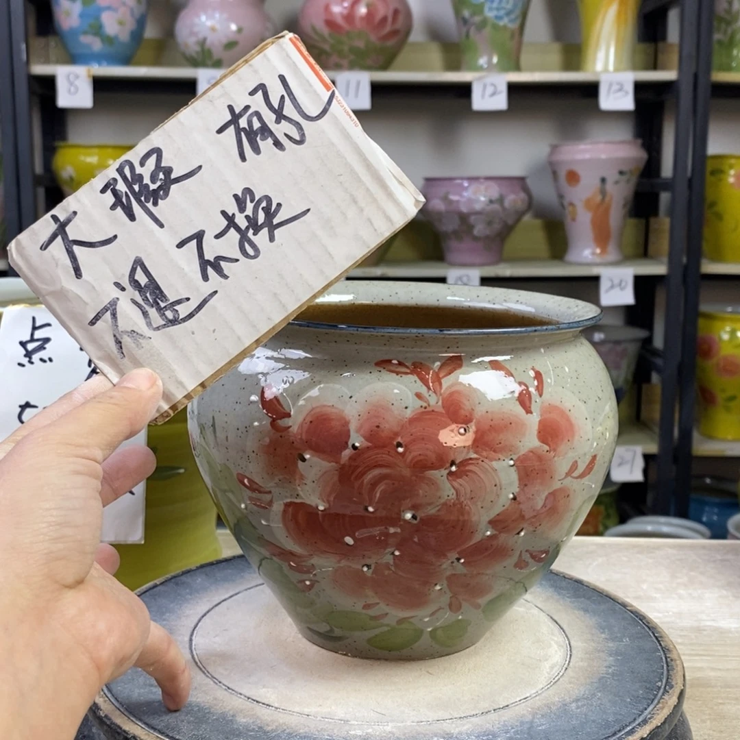 景德镇手工手绘陶瓷花盆
