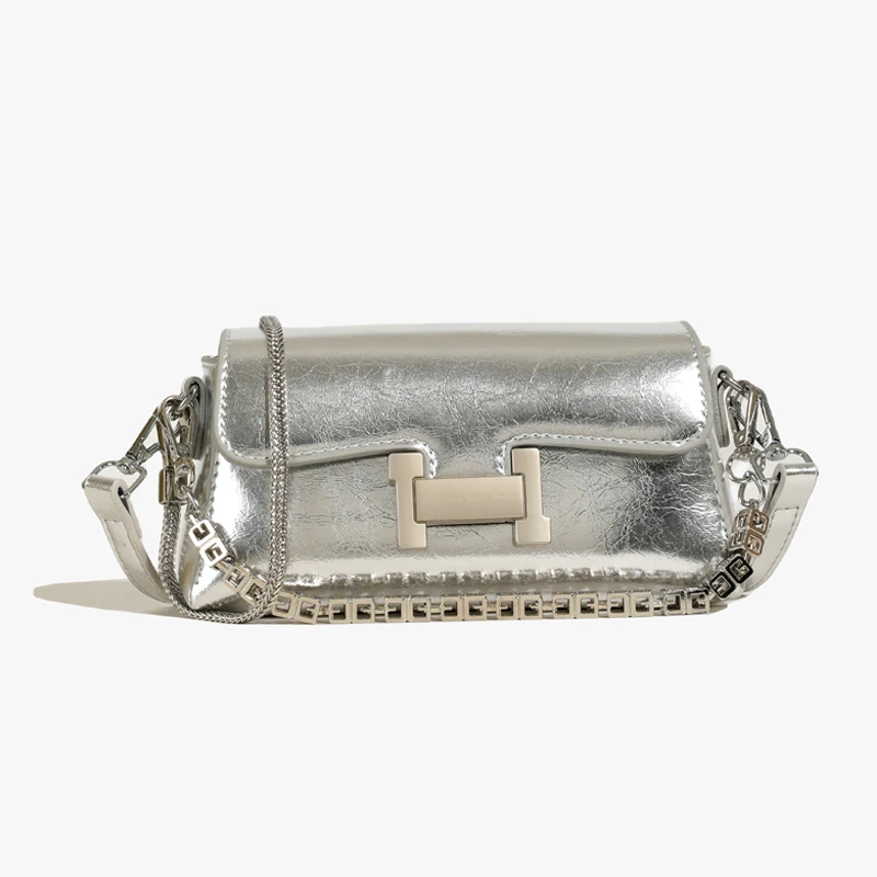 超火链条法棍包手机包2025夏季新款时尚百搭单肩斜挎包简约小方包