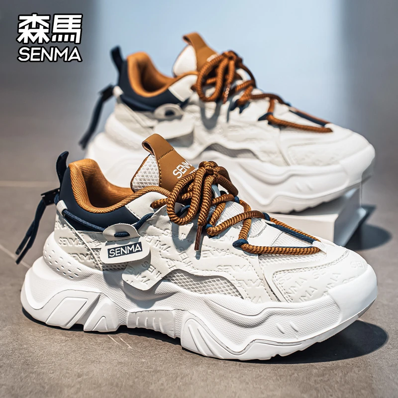 森马男鞋秋季透气新款网面鞋百搭高级感厚底老爹不臭脚不闷脚男鞋