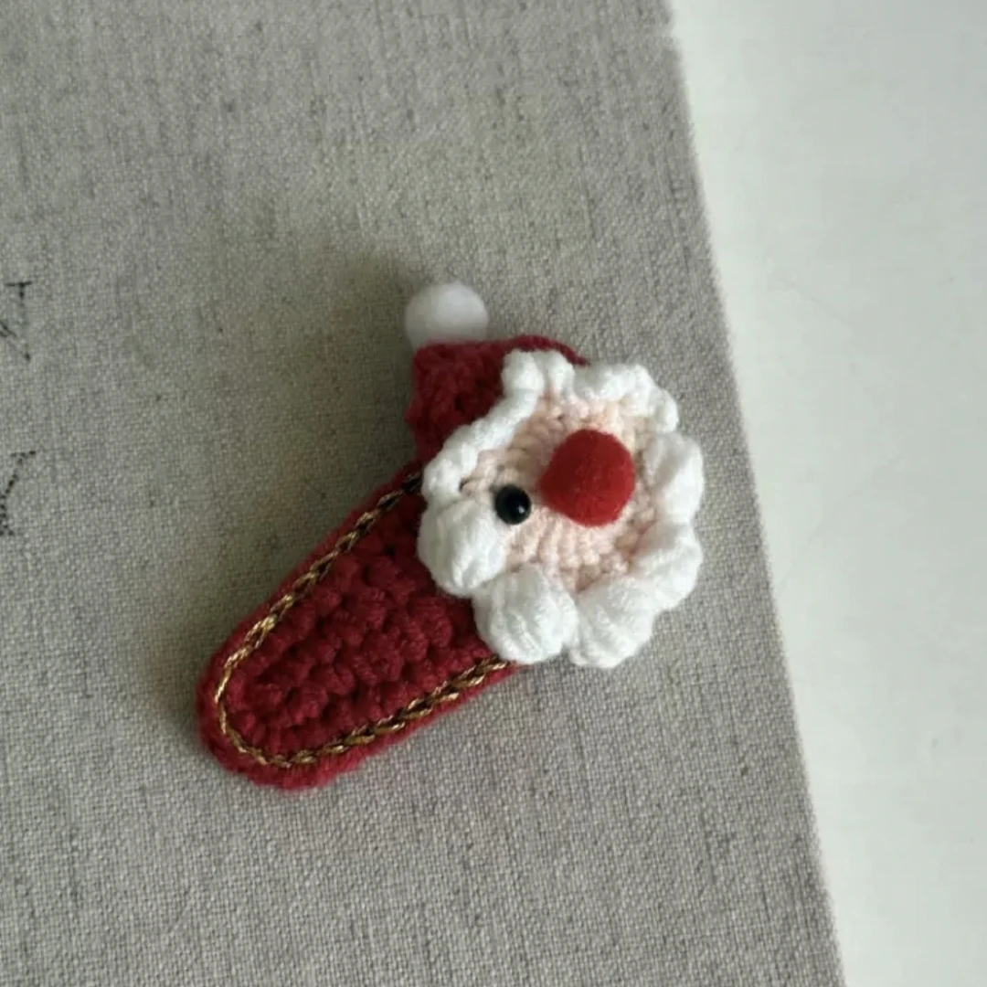 圣诞限量款手工毛线儿童发夹刘海夹