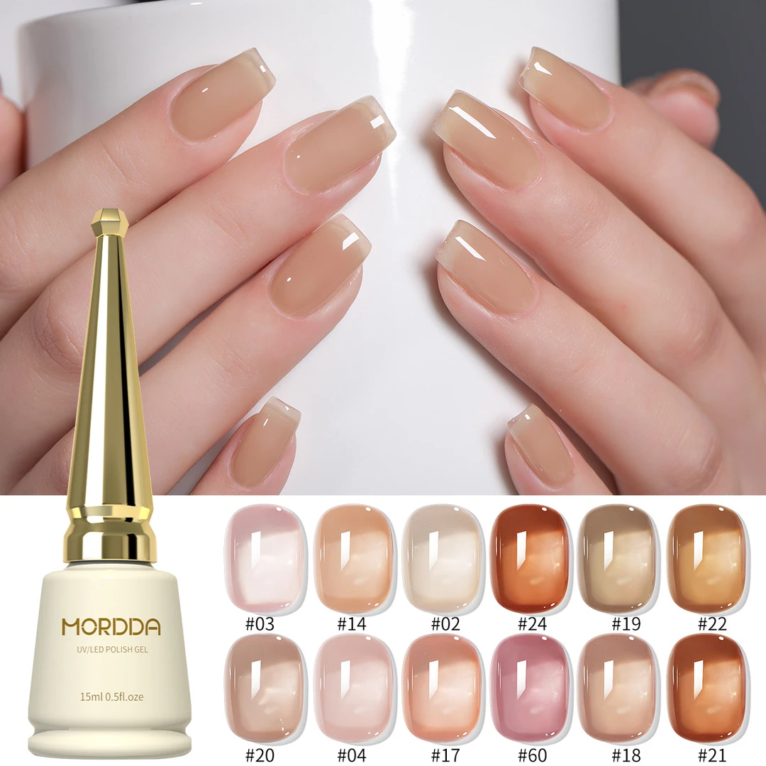 纯欲玉茶肌理裸色甲油胶2025年新款百搭打底色温柔显白裸粉色