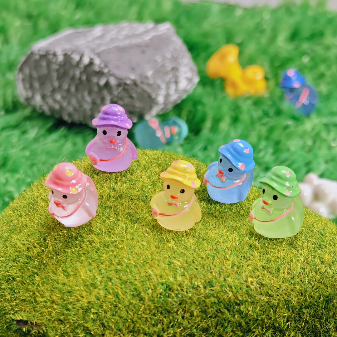 新款夜光小鸭可爱卡通春游鸭手工diy饰品配件创意立体小鸭摆件