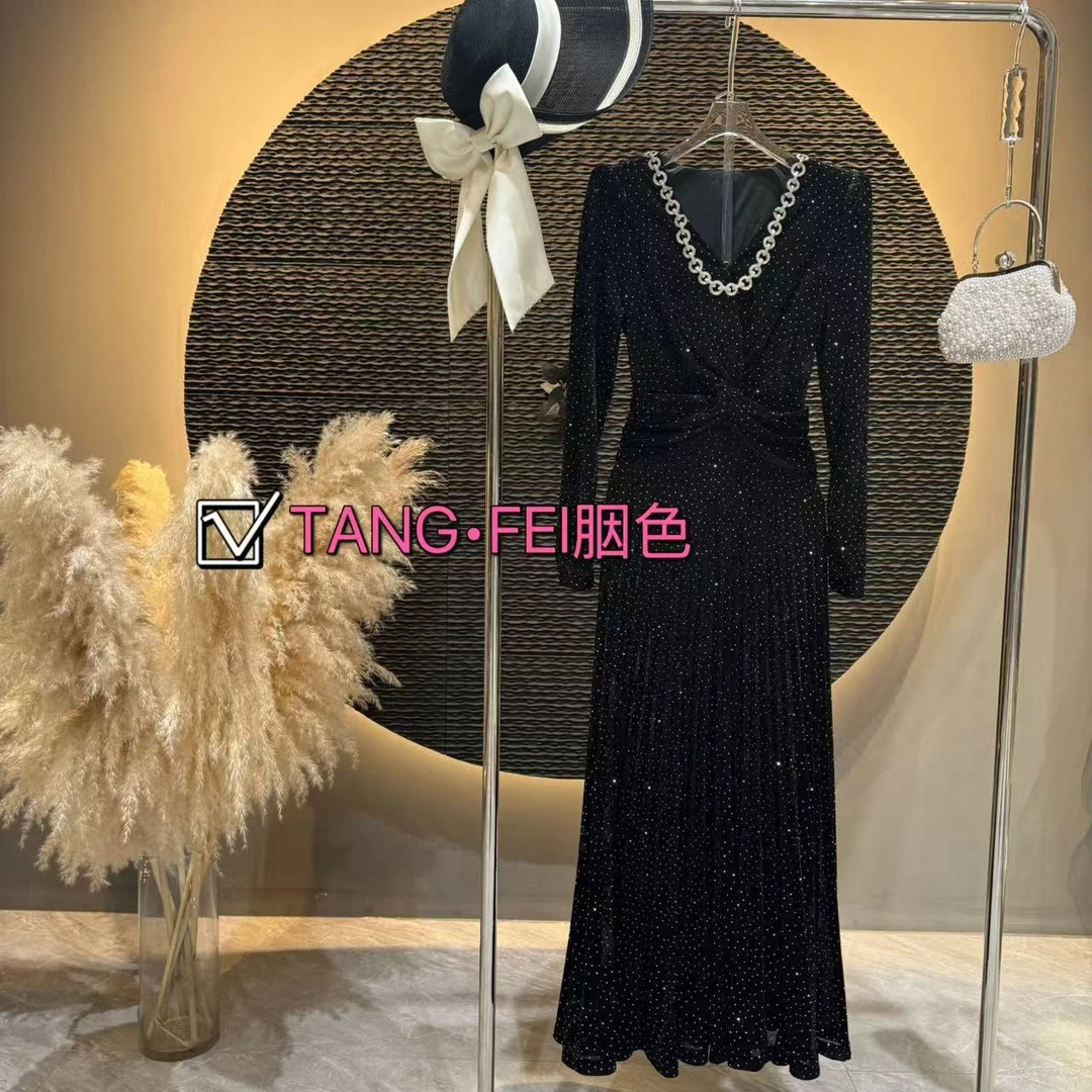 TANG-FEI胭色TF0038【环游星系】 修身百褶连衣裙