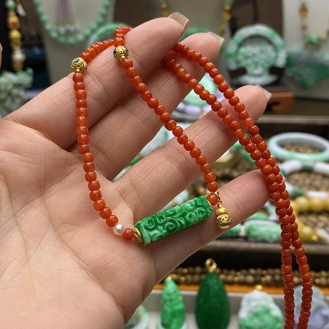 翡翠未镶嵌颈饰天然