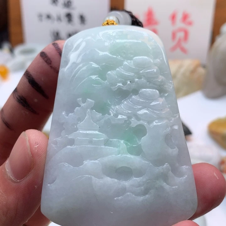 翡翠未镶嵌颈饰保真天然a货翡翠