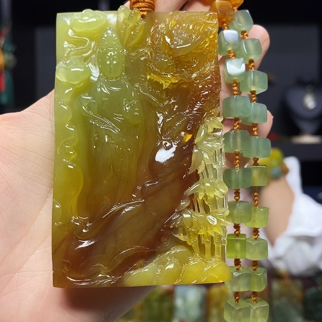 未镶嵌岫玉挂件吊坠