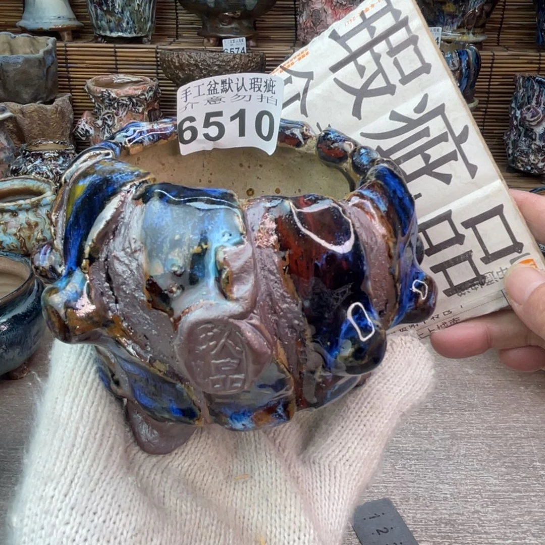 手工花盆默认瑕疵完美者勿拍