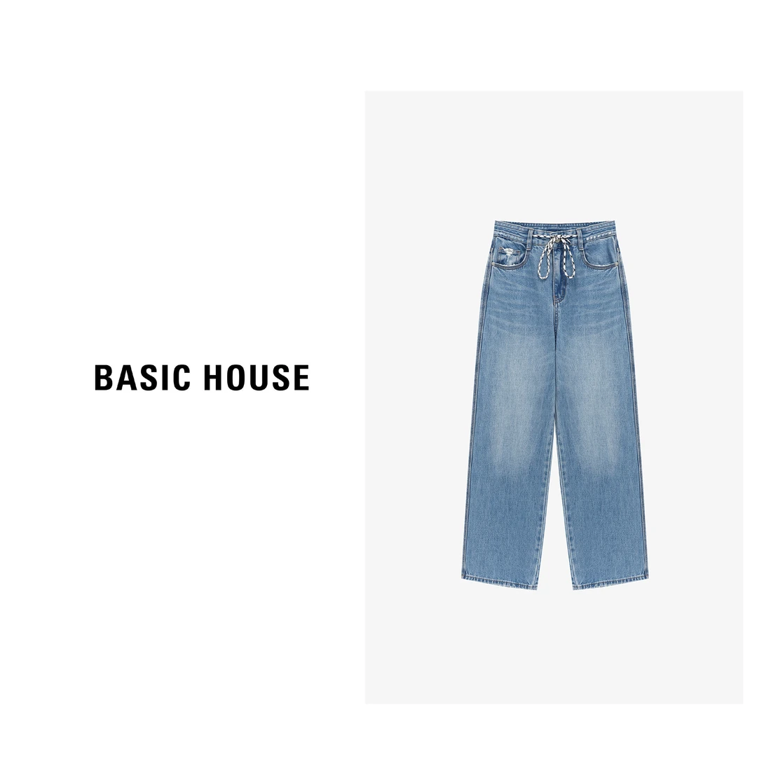 【芋总专享】Basic House/百家好直筒水洗牛仔裤长裤B0625B5CUW