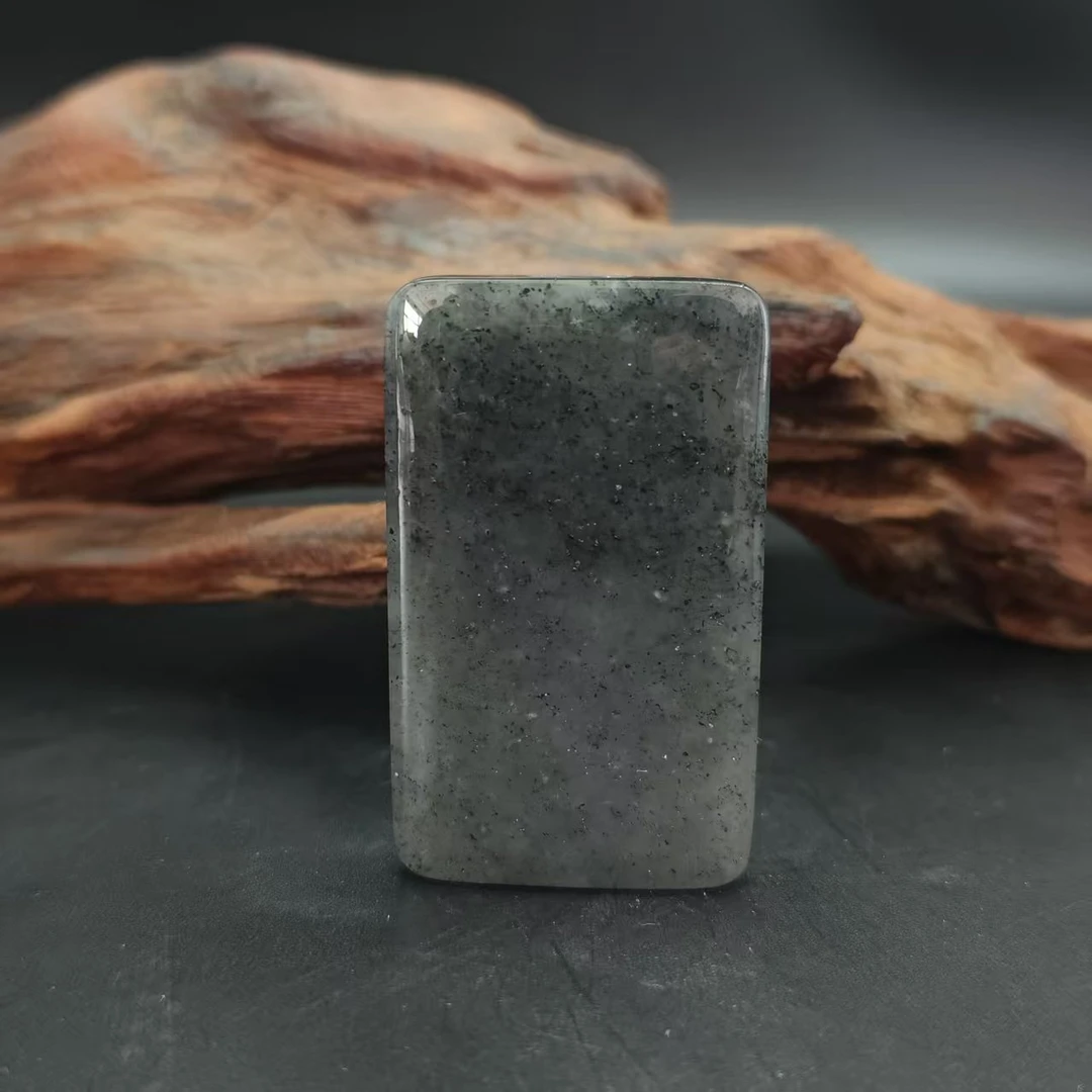 Q和田玉青花无事牌吊坠2289