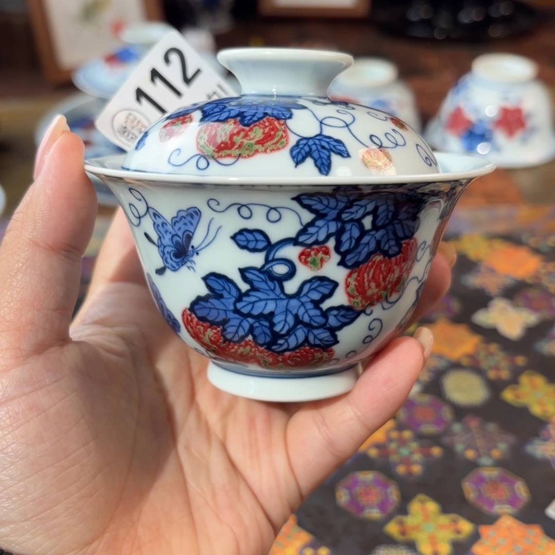 瓷年末福利青花手绘杯杯杯杯盖碗