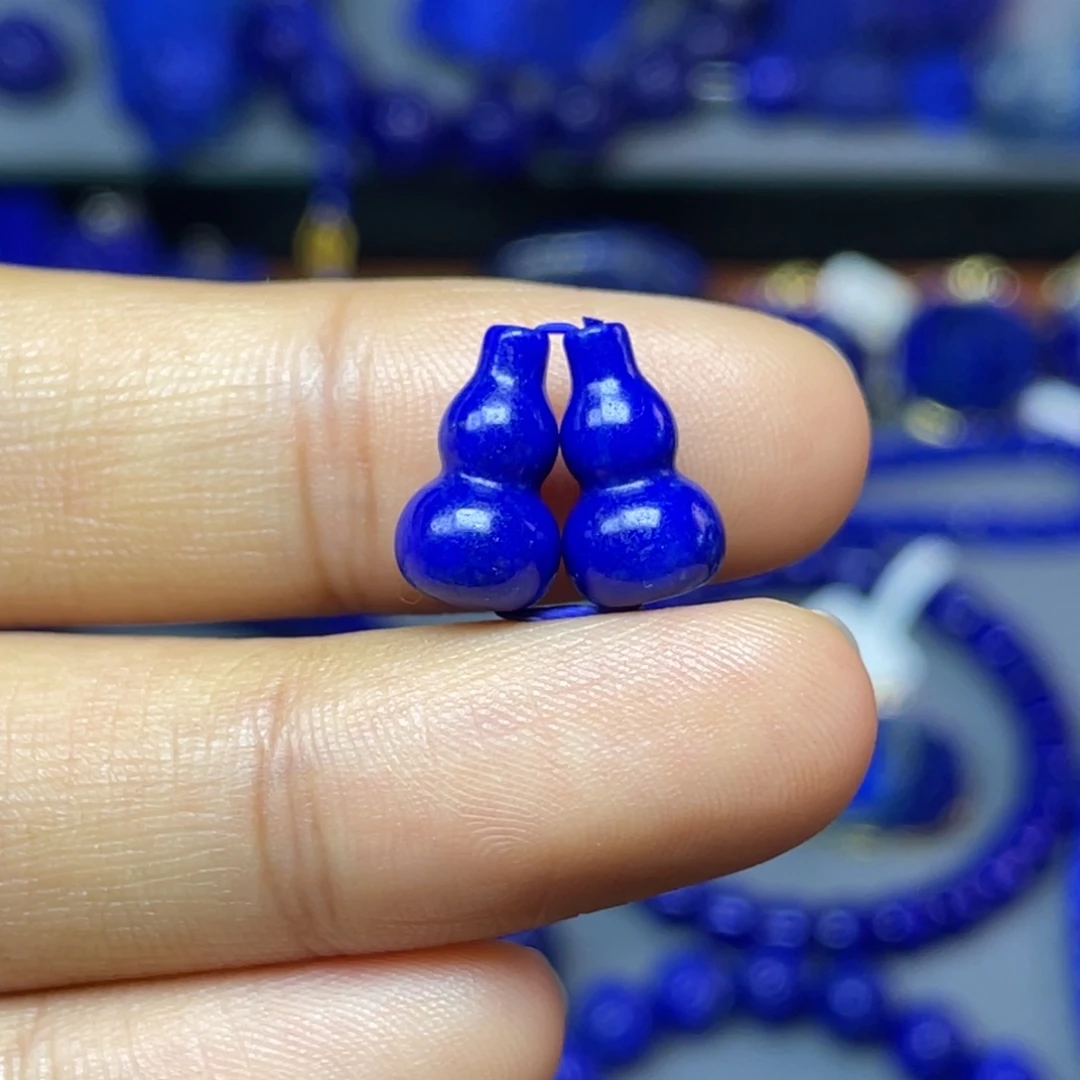 青金石未镶嵌7×11mm葫芦对珠配饰