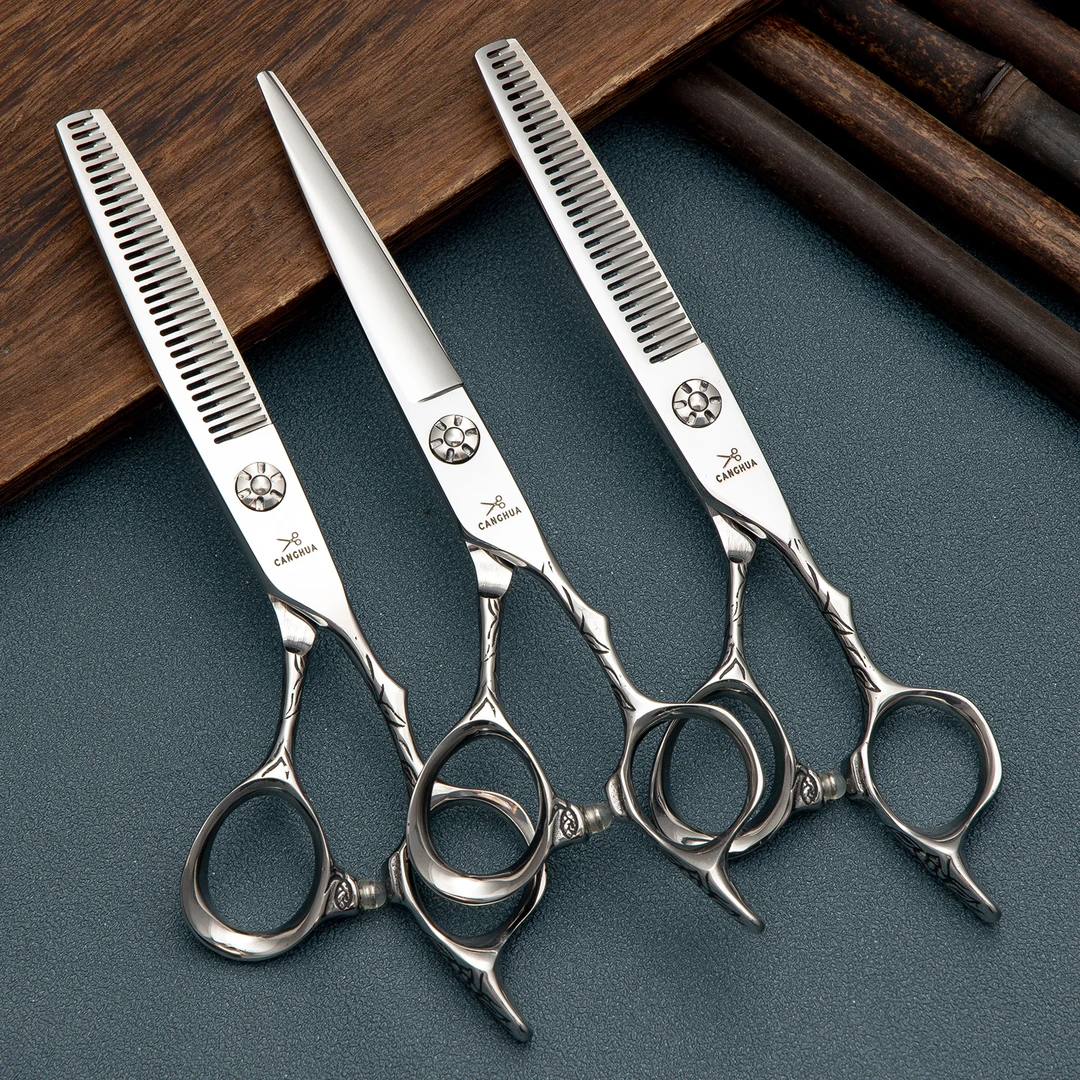 DB-PY-17切花手柄美发剪刀平剪无痕常规牙剪发廊碎发剪刘海碎发剪