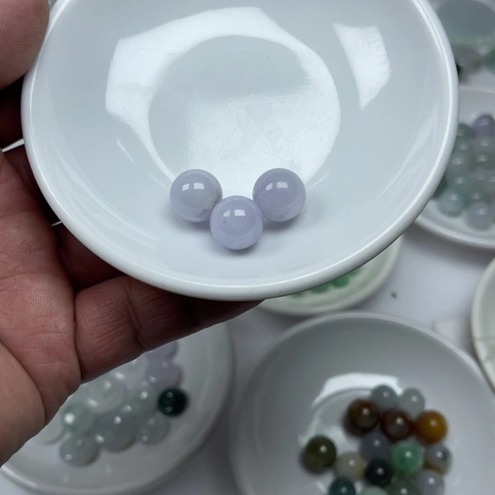 翡翠未镶嵌耳坠3个卡12圆珠一手卖