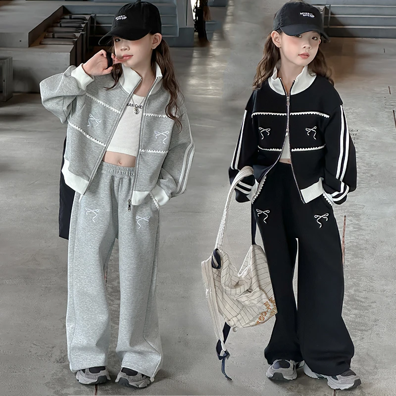 女童运动套装秋装2025新款儿童时髦洋气外套女孩大童春秋穿搭童装