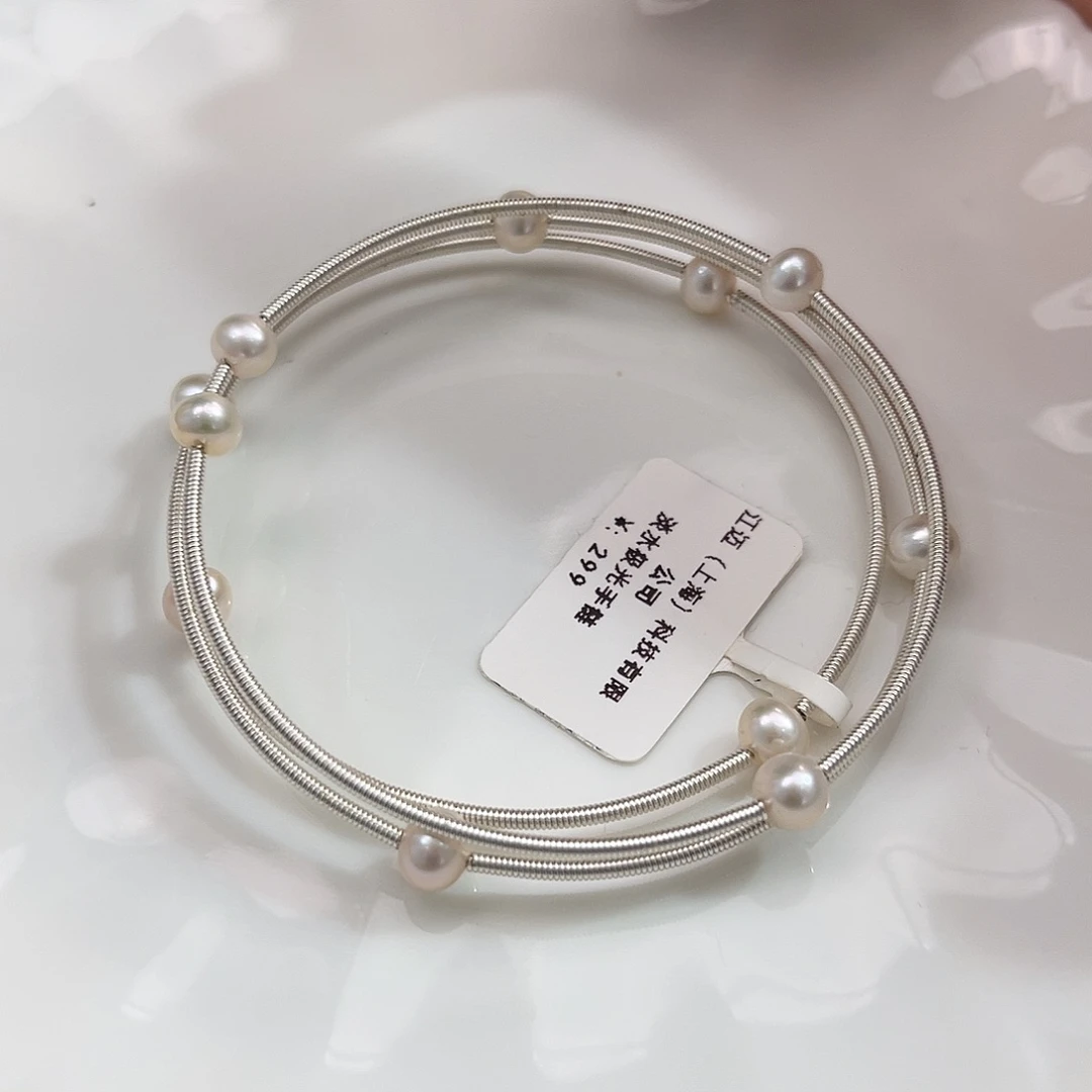 银S925镶嵌淡水珍珠特价多层手链