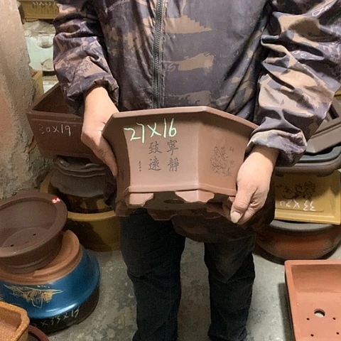 紫砂花盆手工制作