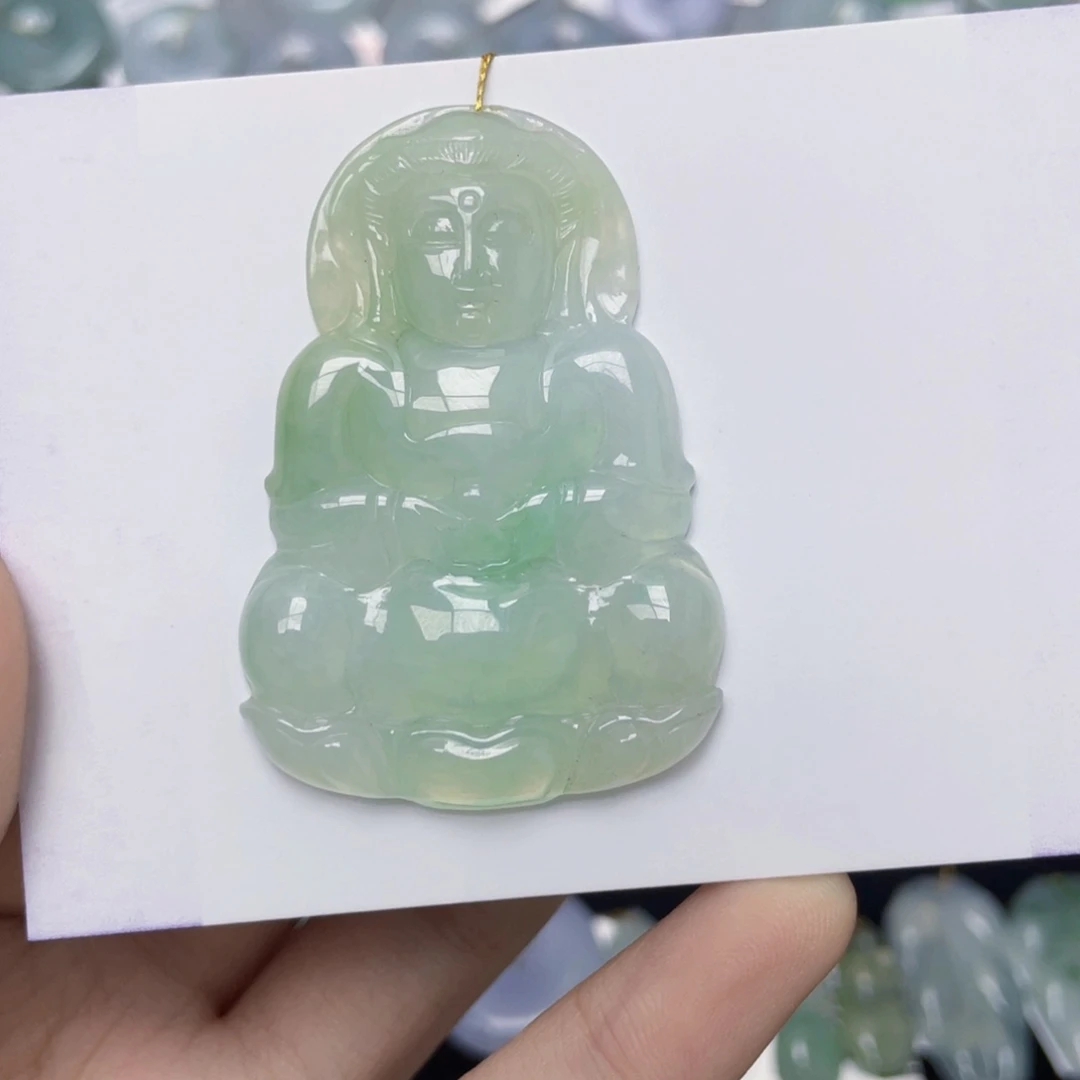 翡翠未镶嵌颈饰观音