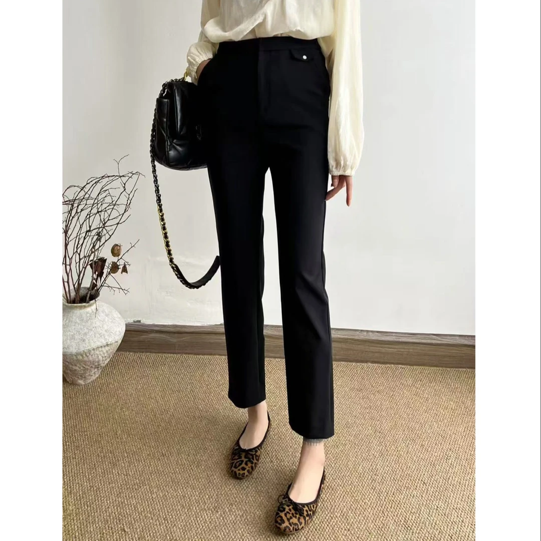 【ZM纵美】高品质气质显瘦干练极简休闲直筒西装裤233110