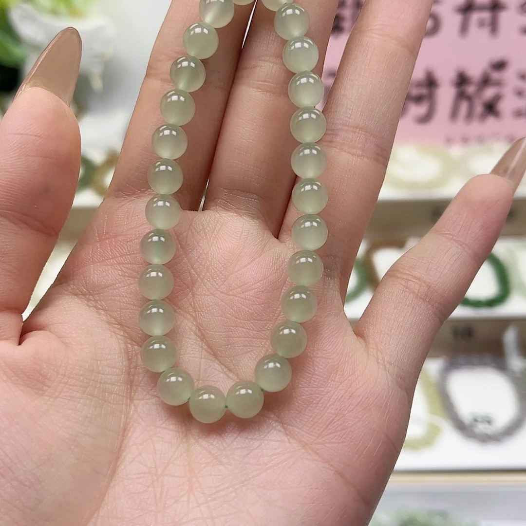 棉***糖和田玉未镶嵌手串