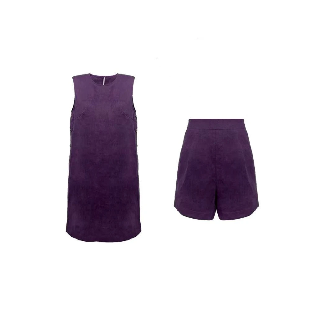 LH-2【假日】100%亚麻夏季时尚套装女上衣+裤子两件套S029TZ