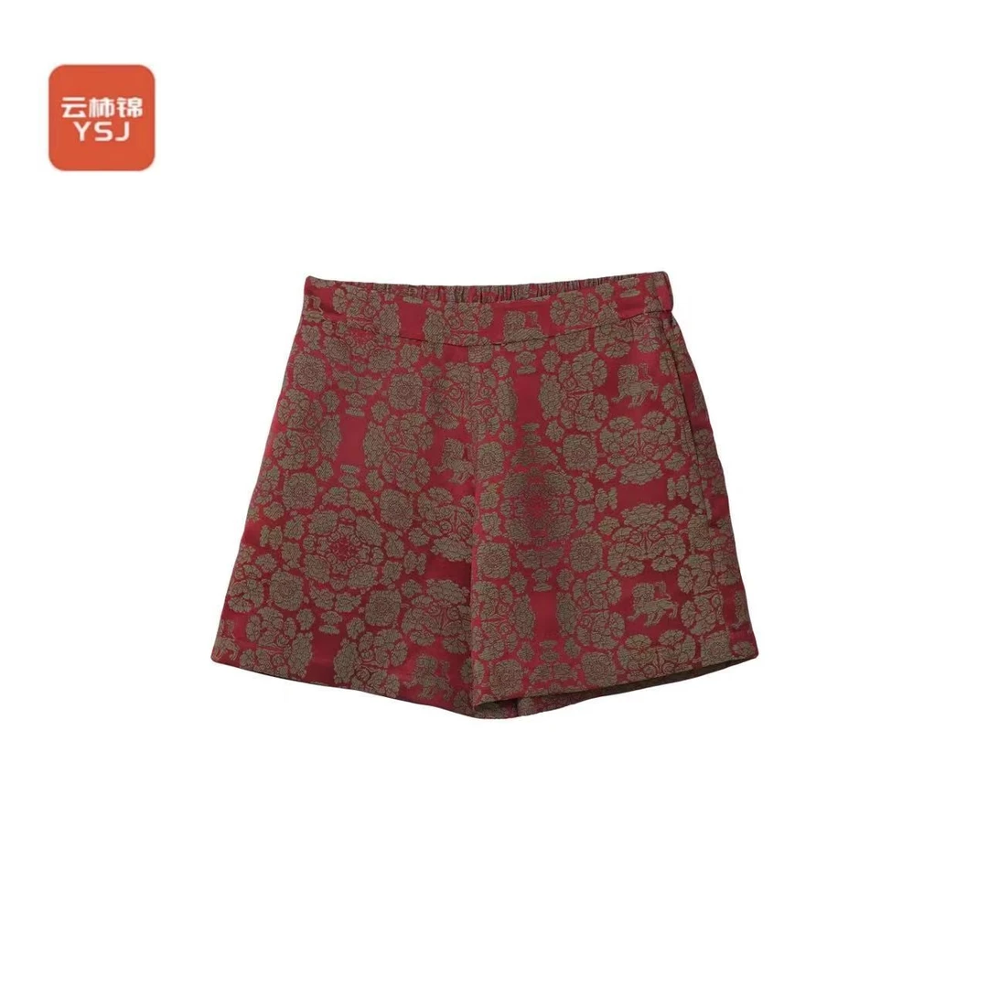 中国丝绸 新中式  桑蚕丝二醋国风蜀锦立狮宝短裤2.0 88012