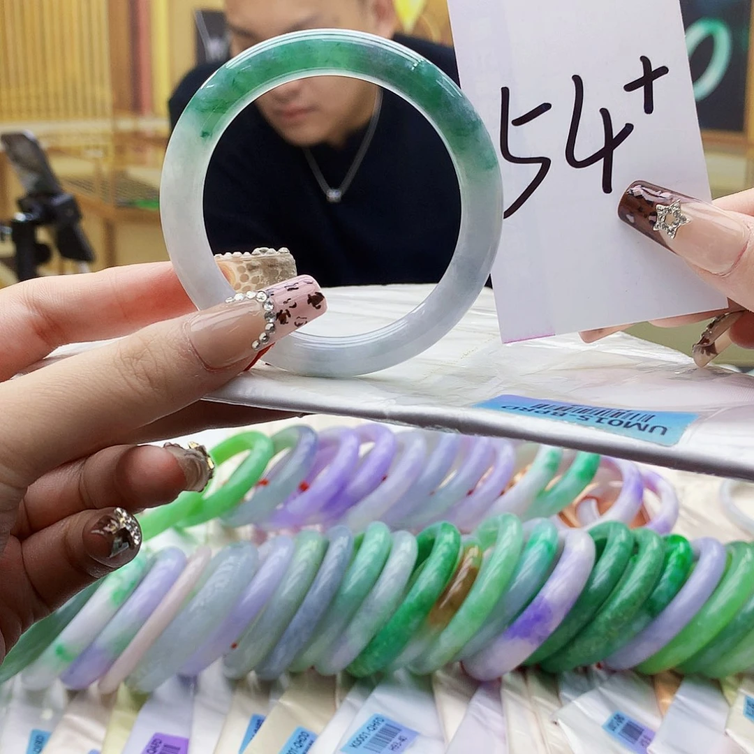 翡翠未镶嵌手镯kkm