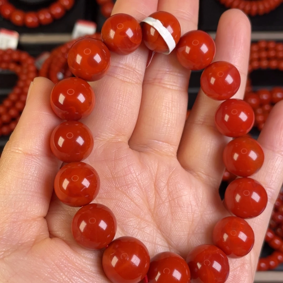 德***哥南红玛瑙未镶嵌手链满肉满色花