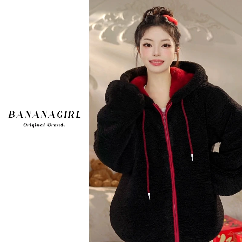 Bananagirl【车厘子】极寒睡衣女秋冬连帽外套循环蓄温速暖家居外穿
