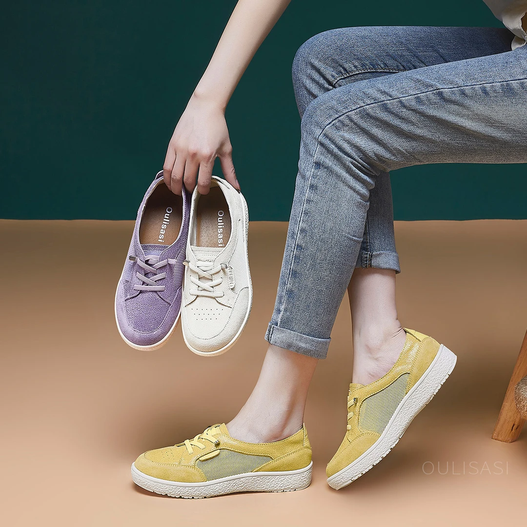 | 巫山是云 | 3公分 真皮女鞋2025爆裂纹皮网布透气防滑女 554