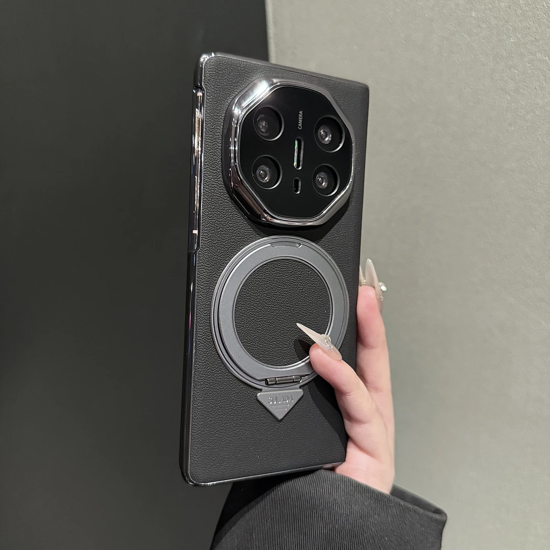 【高品质】适用华为matex6手机壳高端真皮磁吸支架折叠屏防摔保护套