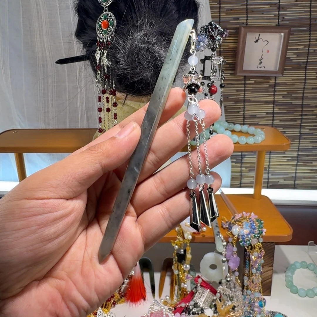 蛇纹石玉合金发饰