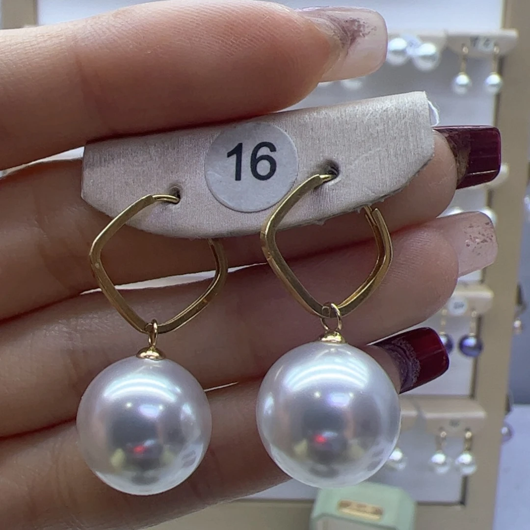 淡水珍珠耳饰18K金镶嵌