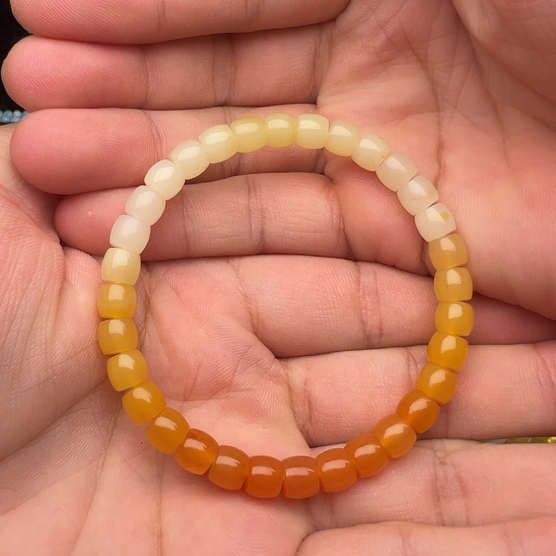 石英质玉（黄龙玉）合金手串