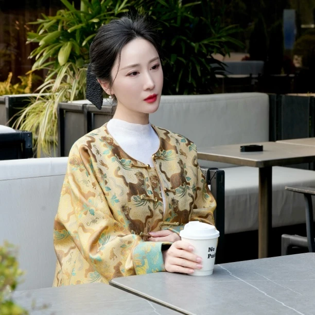 【钱小萍宋锦】虎镇五毒100%桑蚕丝国风织金老虎真丝外套佑兮高定