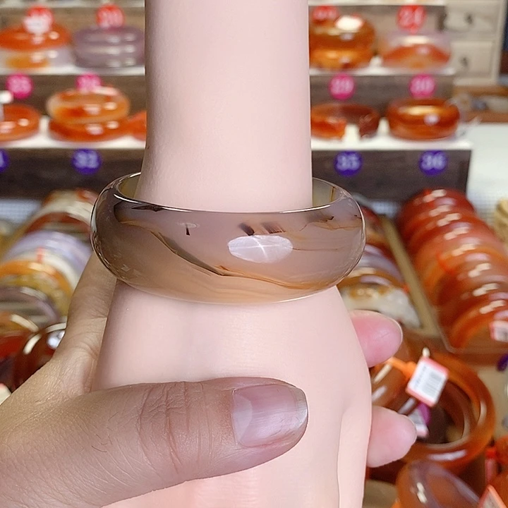 玛瑙/玉髓手镯未镶嵌白**）