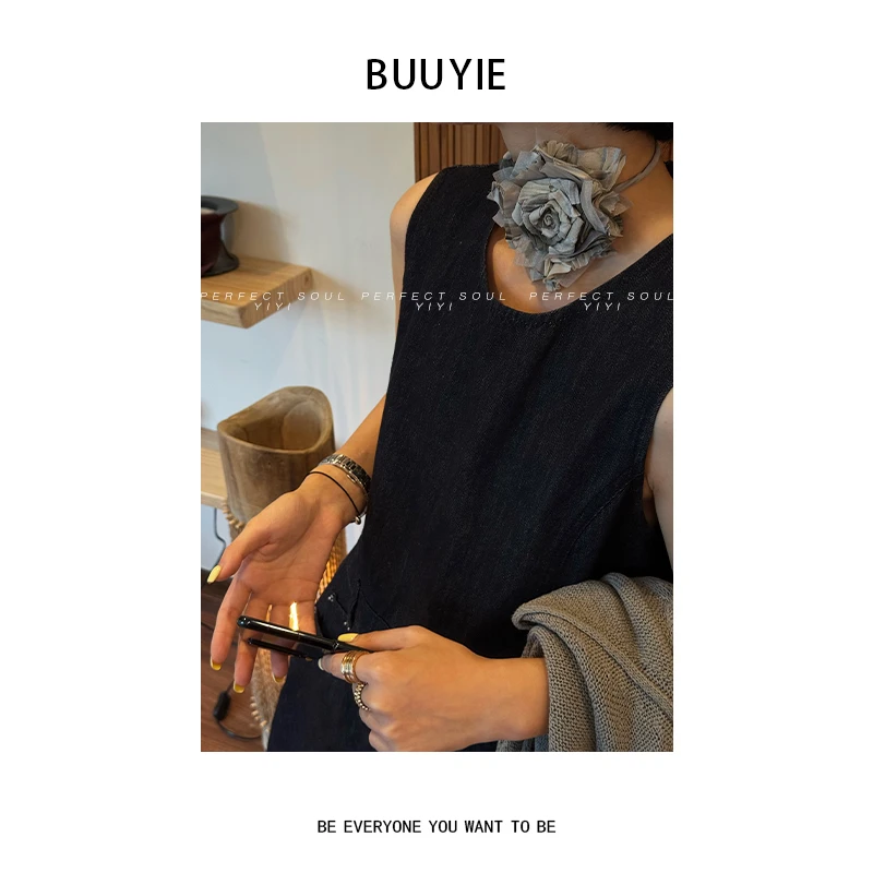 非金属项链 BUUYIE 25SS【霜染】时尚百搭设计款玫瑰花饰品 250559